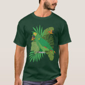 Amazon parrot with leave background T-Shirt (Vorderseite)