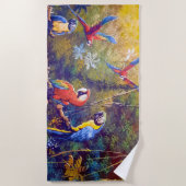 Amazon Rainforest Parrot Jungle Strandtuch (Vorderseite)