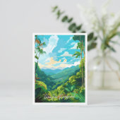 Amazon Rainforest Travel Vintage Abbildung Postkarte (Stehend Vorderseite)