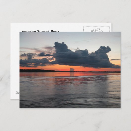 Amazon Sunset, Peru Postkarte (Vorne/Hinten)