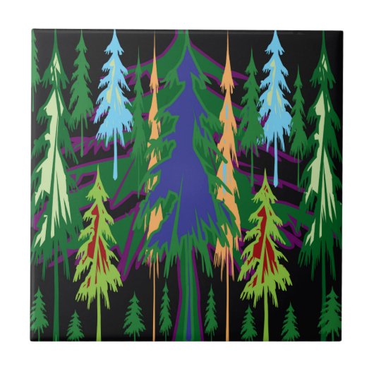 Amazonas dichte Wälder Bäume Abstrakte Kunst am Ge Fliese (Vorderseite)