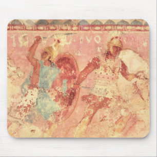 Amazonas, die einen griechischen Krieger kämpfen Mousepad