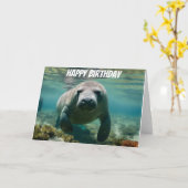 Amazonas Manatee schwimmen über dem Riff Amazonas Karte (Gelbe Blume)