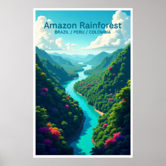 Amazonas-Regenwaldposter Brasilien Peru Kolumbien Poster