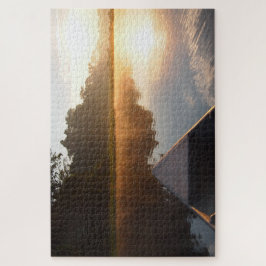 Amazonas-Regenwaldsonnenaufgang in einem Boot Puzzle