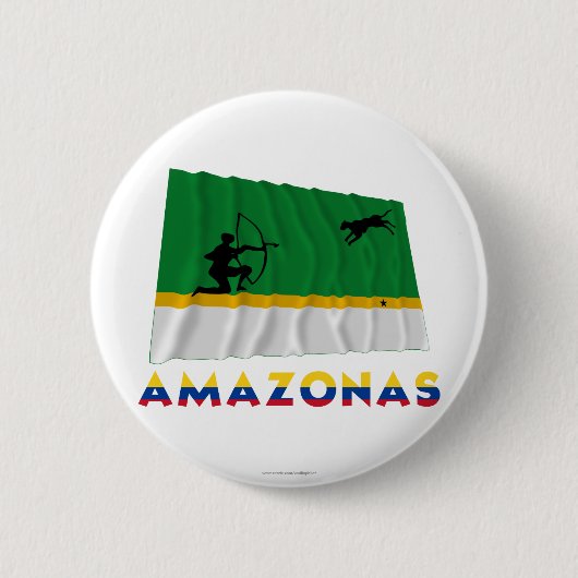 Amazonas wellenartig bewegende Flagge mit Namen Button (Vorderseite)