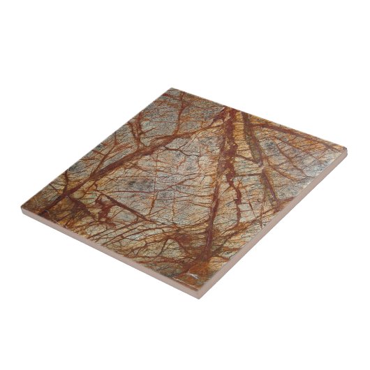 Amazonian Brown Quarz Kristallgras Edelstein Print Fliese (Seite)