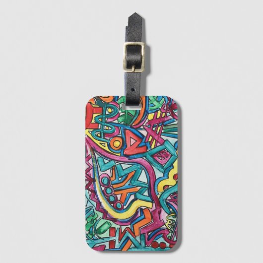 Amazonien-Handgemalte Abstrakte Kunst Gepäckanhänger (Vorderseite Vertikal)