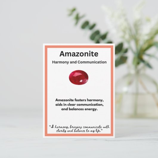 Amazonite Kristallstein Postkarte (Stehend Vorderseite)