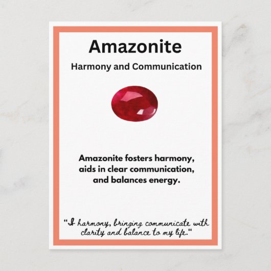 Amazonite Kristallstein Postkarte (Vorderseite)
