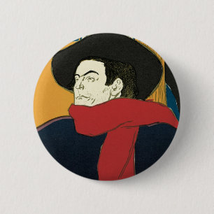 Ambassadeurs, Aristide Bruant von Toulouse Lautrec Button