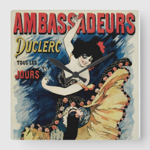 Ambassadeurs Quadratische Wanduhr