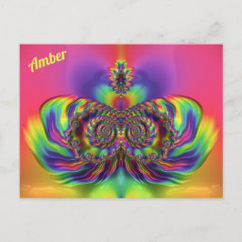 AMBER ~ 3D-Entwurfsmuster ~ Mehrfarben Postkarte