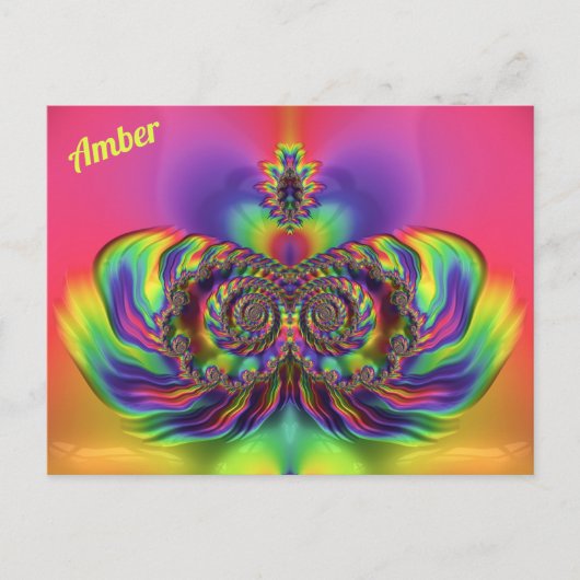 AMBER ~ 3D-Entwurfsmuster ~ Mehrfarben Postkarte (Vorderseite)