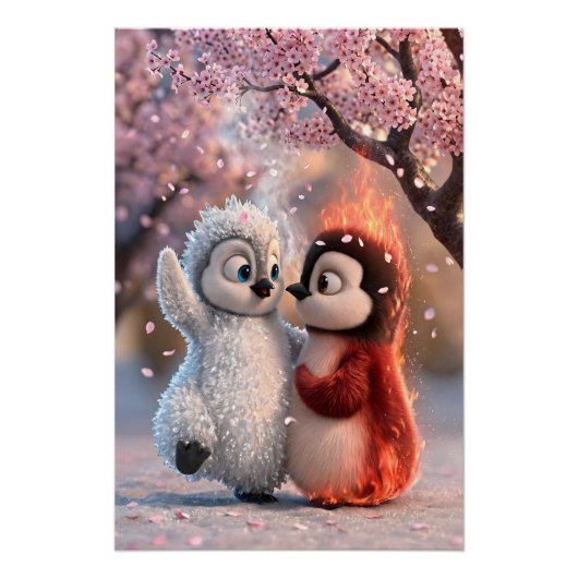 Amber and Frosty - im Kirschblütenregen als Poster (Vorderseite)