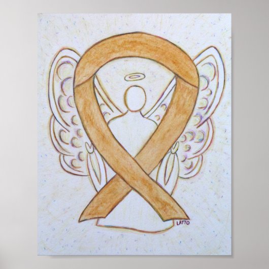 Amber Awareness Ribbon Angel Poster Art Print (Vorne)