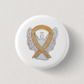 Amber Awareness Ribbon Anlage Cancer Angel Button (Vorderseite)