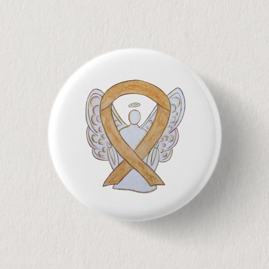 Amber Awareness Ribbon Anlage Cancer Angel Button (Vorderseite)