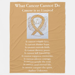 Amber Awareness Ribbon Cancer Angel Chemo Blanket Fleecedecke