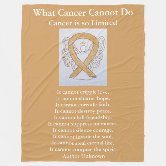 Amber Awareness Ribbon Cancer Angel Chemo Blanket Fleecedecke (Vorderseite)
