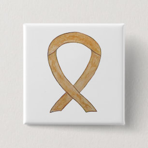Amber Awareness Ribbon Custom Art Buttone Button