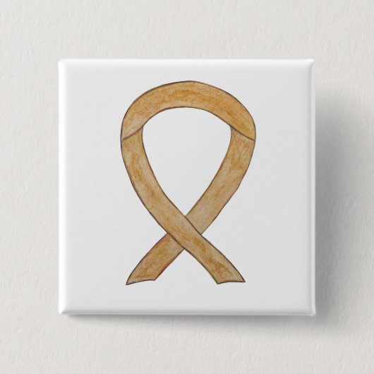 Amber Awareness Ribbon Custom Art Buttone Button (Vorderseite)