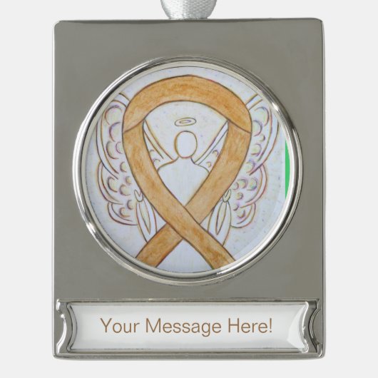 Amber Awareness Ribbon Engel Art Custom Ornament (Vorderseite)