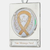Amber Awareness Ribbon Engel Art Custom Ornament (Links)