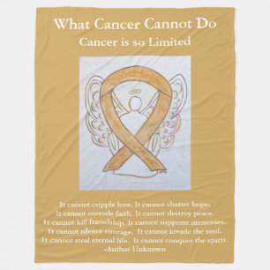 Amber Awareness Ribbon Engel Cancer Chemo Blanket Fleecedecke