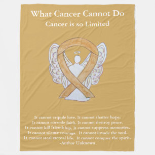 Amber Awareness Ribbon Engel Cancer Chemo Blanket Fleecedecke