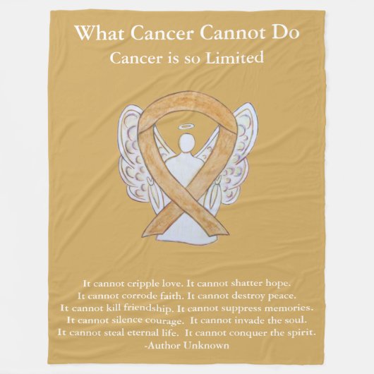 Amber Awareness Ribbon Engel Cancer Chemo Blanket Fleecedecke (Vorderseite)