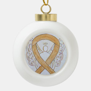 Amber Awareness Ribbon Guardian Angel Ornamente