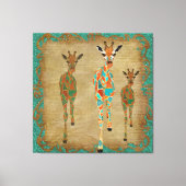 Amber & Azure Giraffes Art Leinwand (Vorderseite)