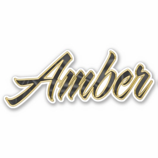 Amber black gold Lettering Aufkleber Sticker (Vorderseite)