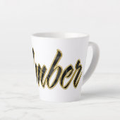 Amber black gold Lettering Latte Tasse (Rechte Ecke)