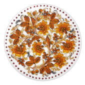 Amber Blume Elegantes Land Keramikknauf (Vorderseite)