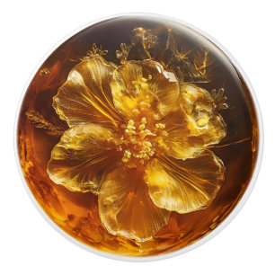Amber Blume Nattern Muster Keramikknauf