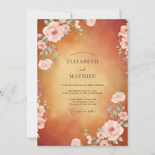 Amber Blush Rose Hochzeit Einladung