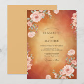 Amber Blush Rose Hochzeit Einladung (Vorne/Hinten)