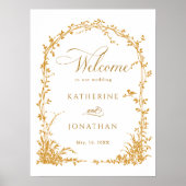 Amber Botanical Arch Garden Wedding Welcome  Poster (Vorne)