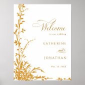Amber Botanical Garden Wedding Welcome  Poster (Vorne)