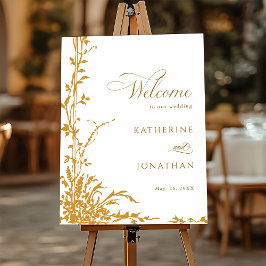 Amber Botanical Garden Wedding Welcome  Poster