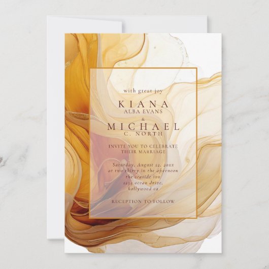 Amber Brandy Abstrakt Ink Wedding ID1089 (Vorderseite)