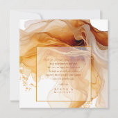Amber Brandy Abstrakt Ink Wedding ID1089 Dankeskarte (Vorderseite)