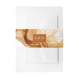 Amber Brandy Abstrakt Ink Wedding ID1089 Einladungsbanderole