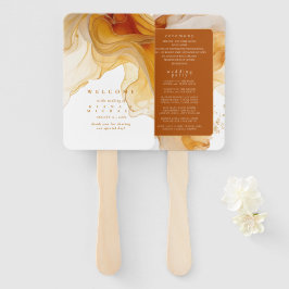 Amber Brandy Abstrakt Ink Wedding ID1089 Fächer