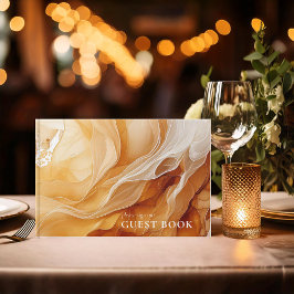 Amber Brandy Abstrakt Ink Wedding ID1089 Gästebuch