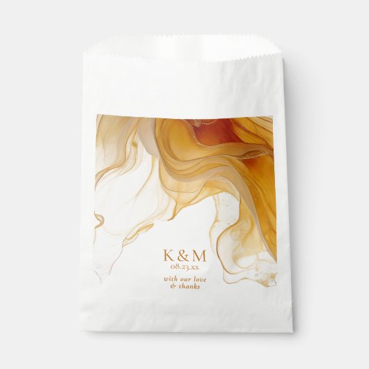 Amber Brandy Abstrakt Ink Wedding ID1089 Geschenktütchen (Vorderseite)