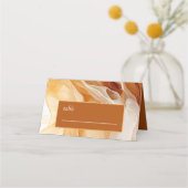 Amber Brandy Abstrakt Ink Wedding ID1089 Platzkarte (Vorderseite)