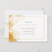 Amber Brandy Abstrakt Ink Wedding ID1089 RSVP Karte (Rückseite)